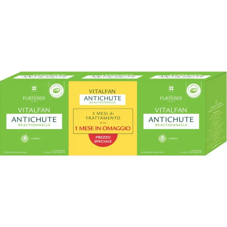 Rene Furterer Vitalfan Reactionelle Trio Integratore Anticaduta Capelli 3 pezzi da 30 capsule