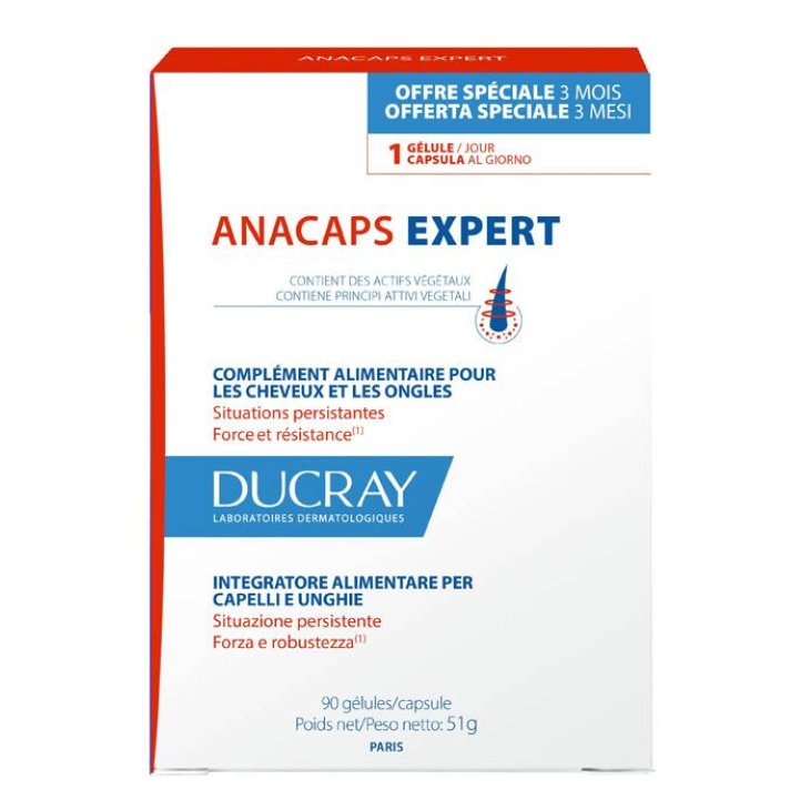 Ducray Anacaps Expert Integratore per Capelli e Unghie 90 capsule