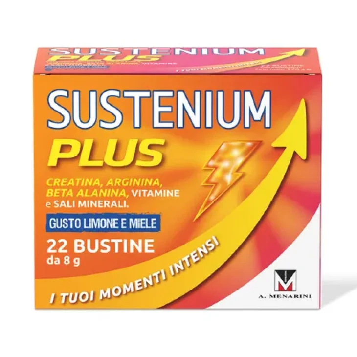 Sustenium Plus Integratore Energizzante con Aminoacidi Vitamine e Minerali Gusto Limone e Miele 22 bustine