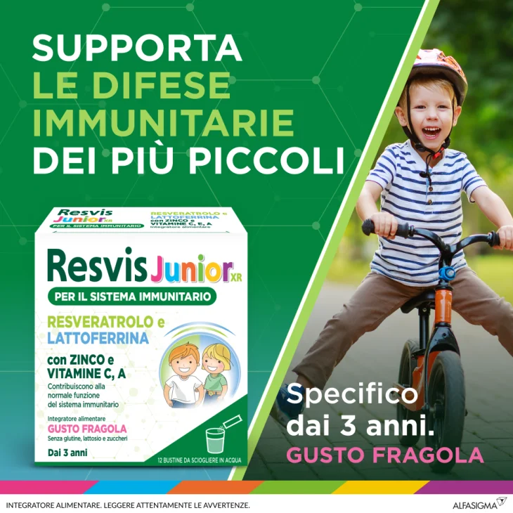 Resvis Junior XR Integratore per le Difese Immunitarie dei Bambini 12 bustine