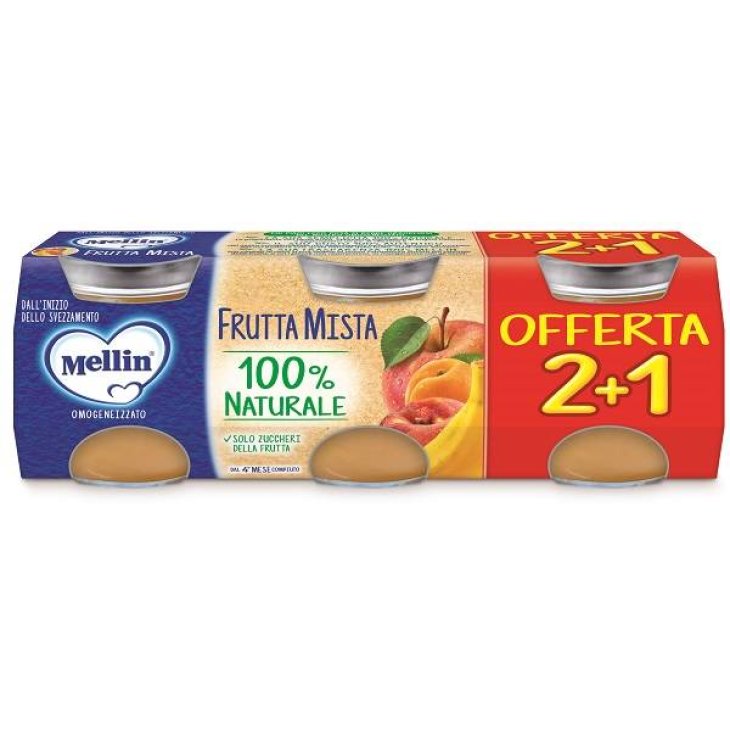 Mellin Omogeneizzato Gusto Frutta Mista 3 vasetti da 100 g