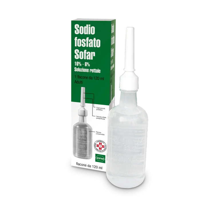 SODIO FOSFATO (ALFASIGMA)*1 flacone 120 ml 16% + 6% soluz rett
