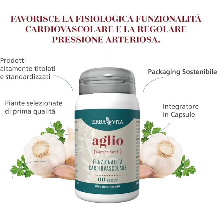 Erba Vita Aglio Integratore Sistema Cardiovascolare 60 capsule