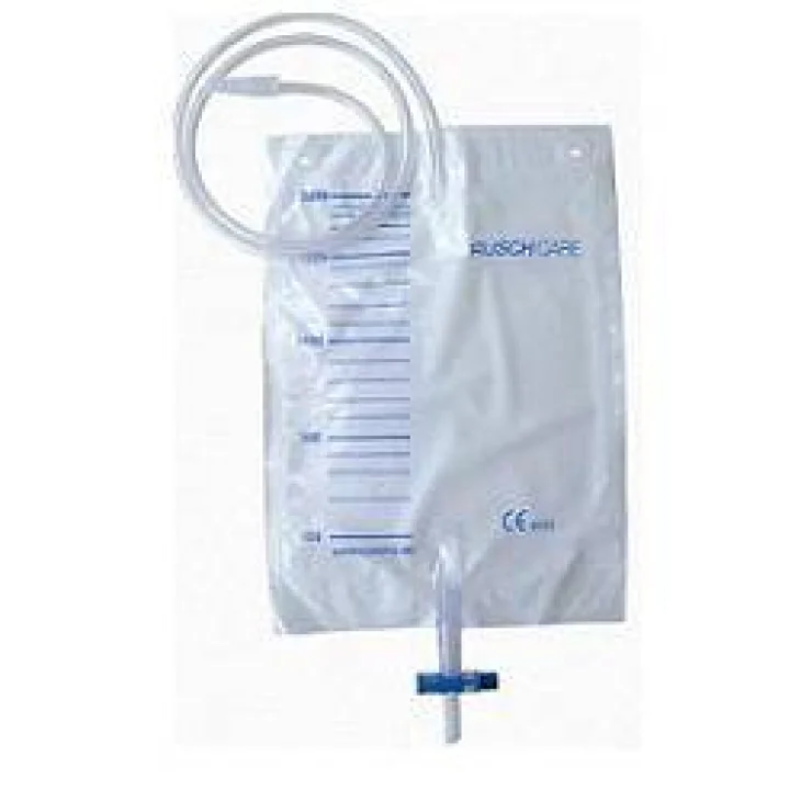 SACCA DI DRENAGGIO LETTO PER INCONTINENZA 2000ML IN PVC CONVALVOLA DI NON RITORNO E SCARICO STERILE GOCCIOLATOIO FILTROAD ARIA C