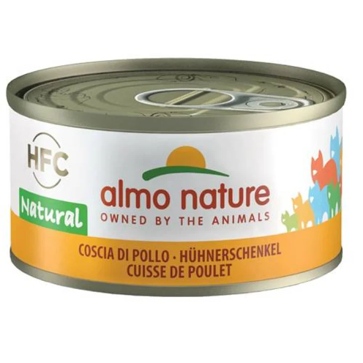 Almo Nature Cat HFC Natural Cibo Umido per Gatti Adulti Gusto Coscia di Pollo 70 g