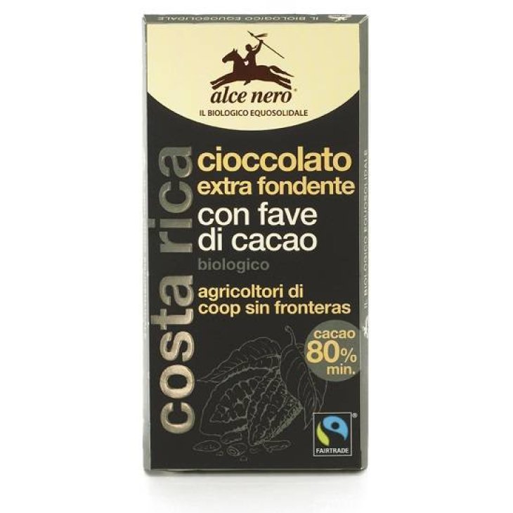 Alce Nero Tavoletta di Cioccolato Extrafondente Bio con Fave di Cacao 100 g