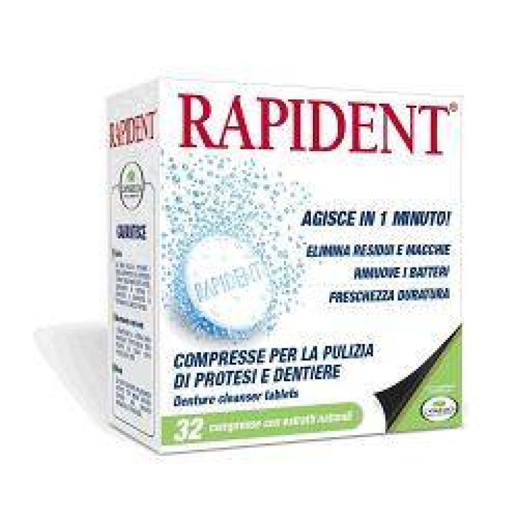 Rapident Compresse per la Pulizia delle Protesi e Dentiere 32 pezzi
