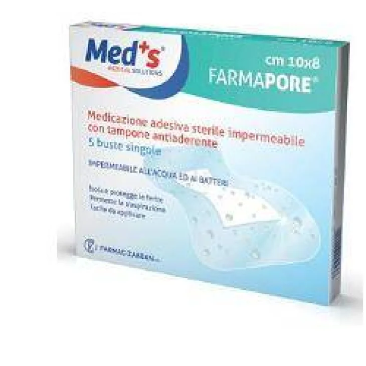 MEDICAZIONE MEDS PORE ADESIVA IMPERMEABILE 10X12CM 5 PEZZI