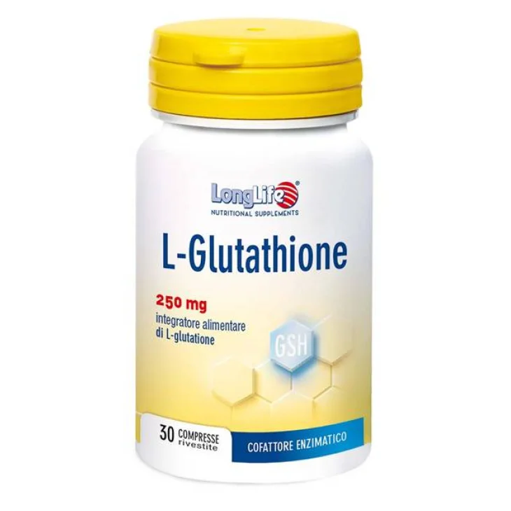 Longlife L-Glutathione 250 mg Integratore Antiossidante 30 compresse