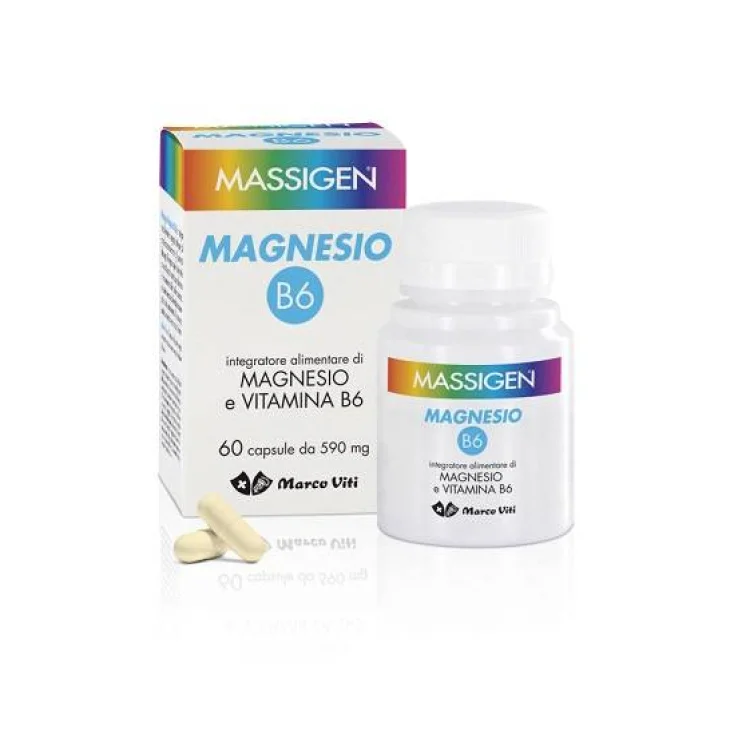 Massigen Magnesio B6 Integratore per il sistema nervoso 60 capsule