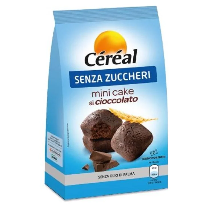 CEREAL MINI CAKE CIOCCOLATO SENZA ZUCCHERO 7 PEZZI 196 G