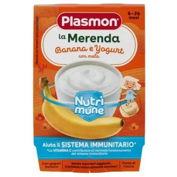 Plasmon La Merenda dei Bambini Banana e Yogurt 2x120 grammi