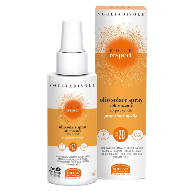 VOGLIADISOLE RESPECT OLIO SOLARE SPRAY ABBRONZANTE SPF20 150ML