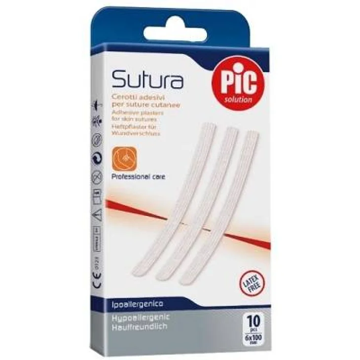 Pic Solution Cerotto per Sutura 6 X 100 mm 10 pezzi