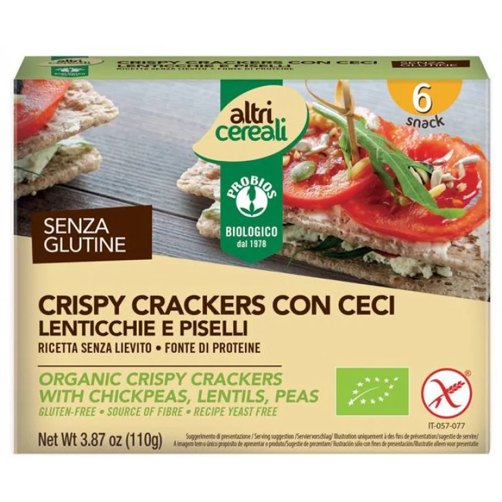 Probios Altricereali Crispy Crackers con Ceci Senza Glutine 110 g