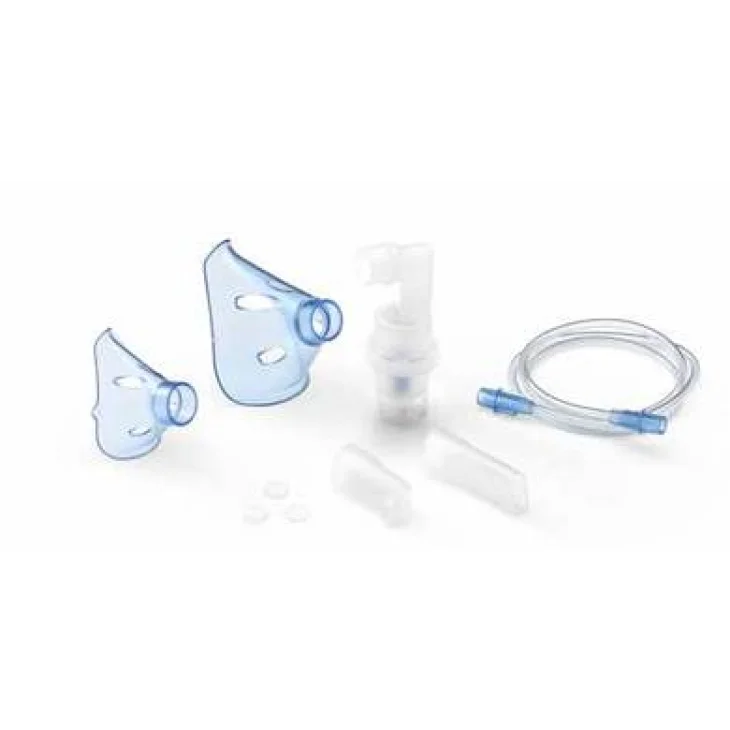 SOFFIO CUBE KIT ACCESSORI RICAMBIO CON AMPOLLA, BOCCAGLIO EFOCELLA NASALE, MASCHERA PEDIATRICA E ADULTI, TUBELLO E FILTRI DI RIC