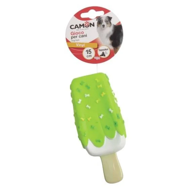 GIOCO PER CANE GHIACCIOLO COLORATO IN VINILE 15 CM