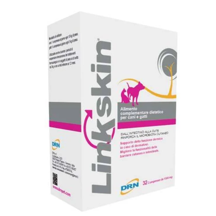 Linkskin Alimento Complementare Dietetico per Cani e Gatti 32 Compresse