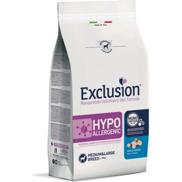 EXCLUSION MONOPROTEIN VETERINARY DIET FORMULA DOG HYPOALLERGENIC FISH AND POTATO MEDIUM/LARGE 2 KG DRY