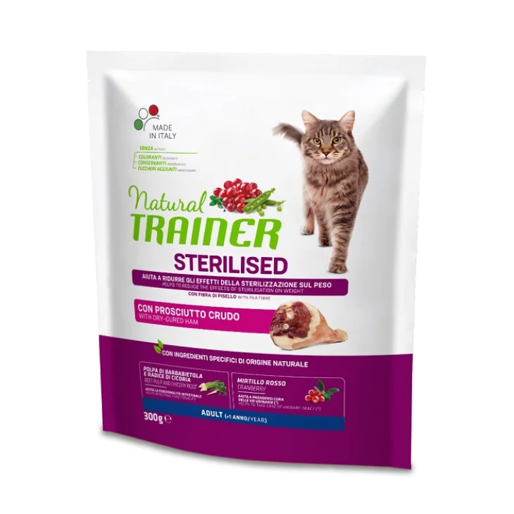 Natural Trainer Cat Sp Sterilized Dry-c Ham 300 G