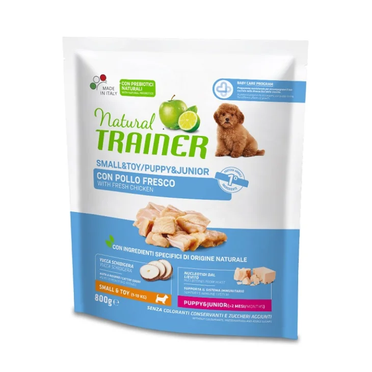 Natural Trainer Dog Small & Toy Puppy & Junior Chicken 800 G