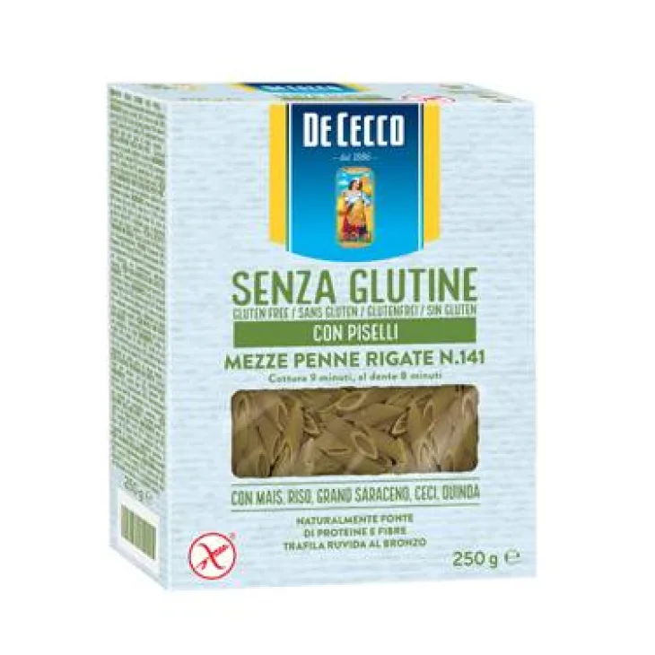 DE CECCO MEZZE PENNE RIGATE N141 CON PISELLI 250 G DE CECCO MEZZE PENNE RIGATE N141 CON PISELLI 250 G