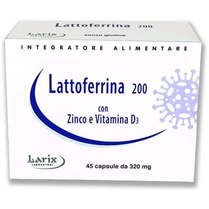 Lattoferrina 200  Integratore per Rafforzare il Sistema Immunitario 45 Capsule