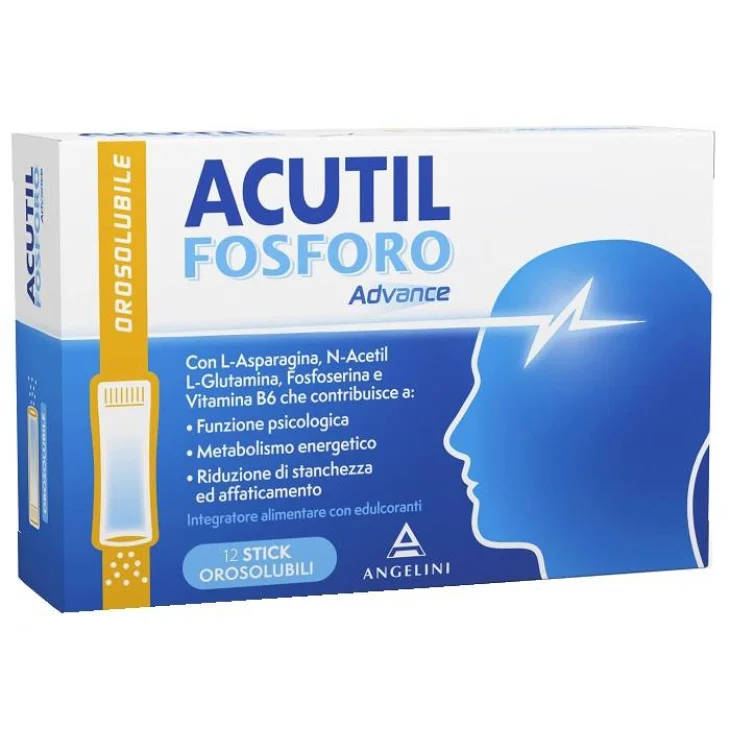 Acutil Fosforo Advance Integratore per la Memoria e Concentrazione 12 Stick Orosolubili