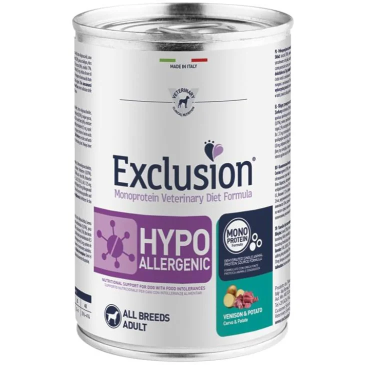Exclusion Monoprotein Veterinary Diet Formula Hypoallergenic Venison And Potato All Breeds 400 G