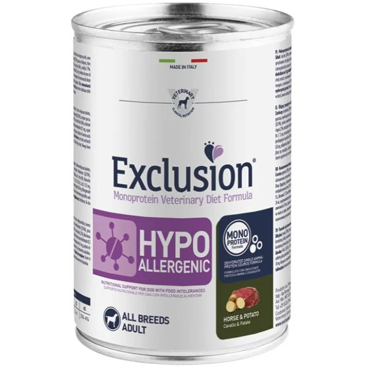 Exclusion Monoprotein Veterinary Diet Formula Hypoallergenic Horse And Potato All Breeds 400 G