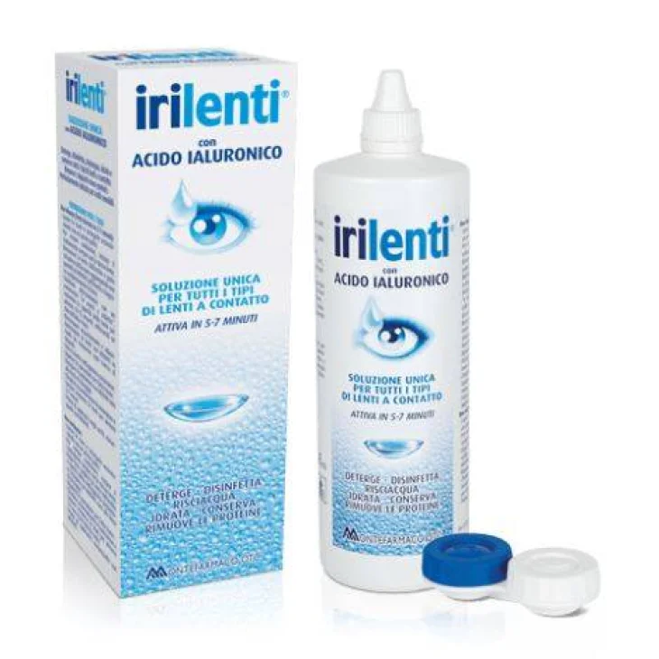 Irilenti Soluzione Unica per Lenti a Contatto con Acido Ialuronico 2 flaconi da 360 ml + 360 ml