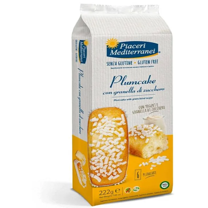 Piaceri Mediterranei Plumcake Senza Glutine con Granella Zucchero 6 pezzi