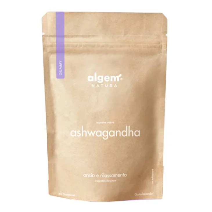 Algem Supreme Nature Ashwagandha Contro Ansia e Rilassamento Gusto Lavanda 30 Gommose