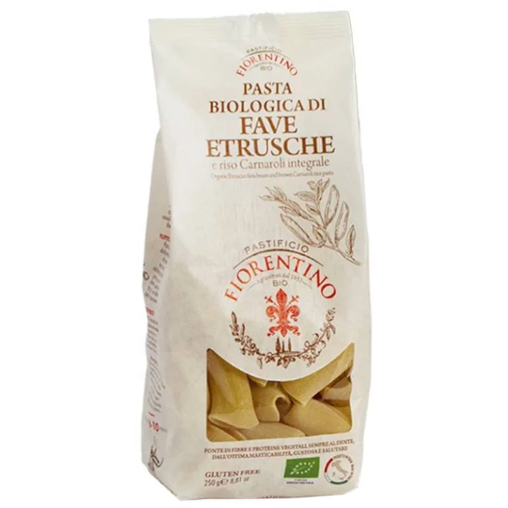 PASTIFICIO FIORENTINO PASTA BIOLOGICA DI FAVE ETRUSCHE E RISO CARNAROLI INTEGRALE PACCHERI 250 G