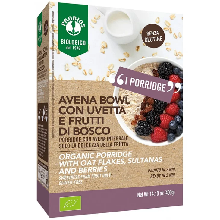 Probios Bio Avena Bowl Frutti Di Bosco Porridge Con Avena Integrale 400 G