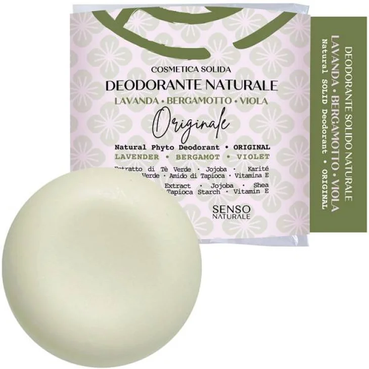 SENSONATURALE DEODORANTE ORIGINALE PROFUZIONE LAVANDA + BERGAMOTTO + VIOLA SAPONETTA 25 G