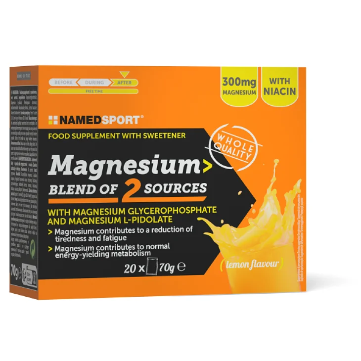 Named Sport Magnesium Integratore contro la Stanchezza e Muscoli 20 Bustine Da 3,5 G