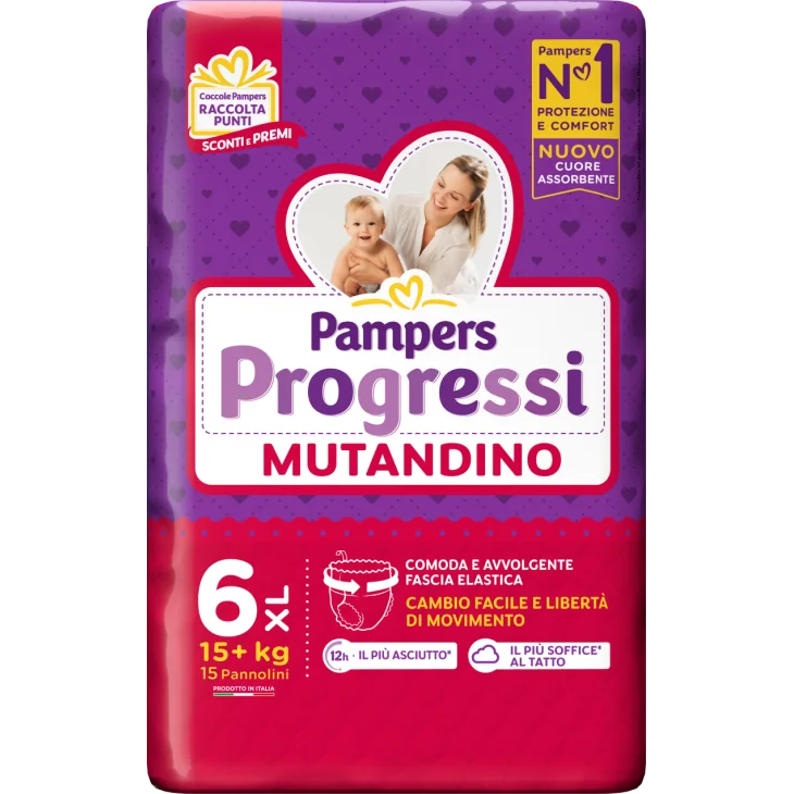 Pampers Progressi Mutandino Taglia 6 (15+kg) 15 pannolini