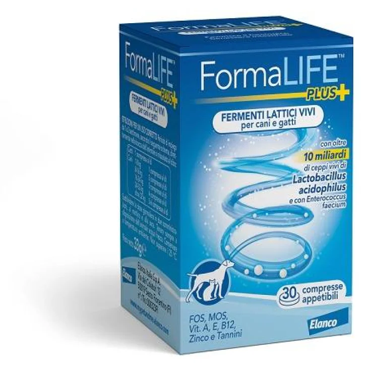Formalife Plus Integratore di fermenti lattici vivi per cani e gatti 30 compresse appettibili