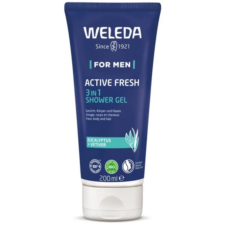 Weleda For Men Active Fresh Doccia 3 in 1 Shower Gel 200 ml