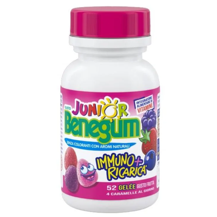 Benegum Junior Immuno+ Ricarica Integratore per bambini ai Frutti Rossi 156 g
