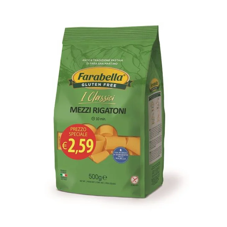 Farabella Mezzi Rigatoni Pasta Senza Glutine 500 g Promo