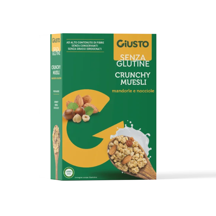 Giusto Senza Glutine Crunchy Muesli con Mandorla e Nocciola 375 g Promo
