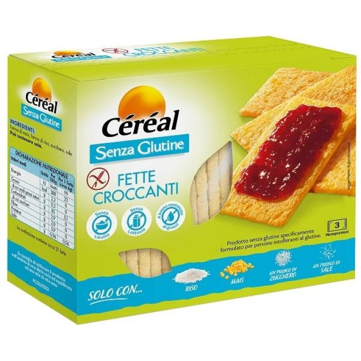 Cereal Fette croccanti Fette con farine di mais e riso 3 monoporzioni