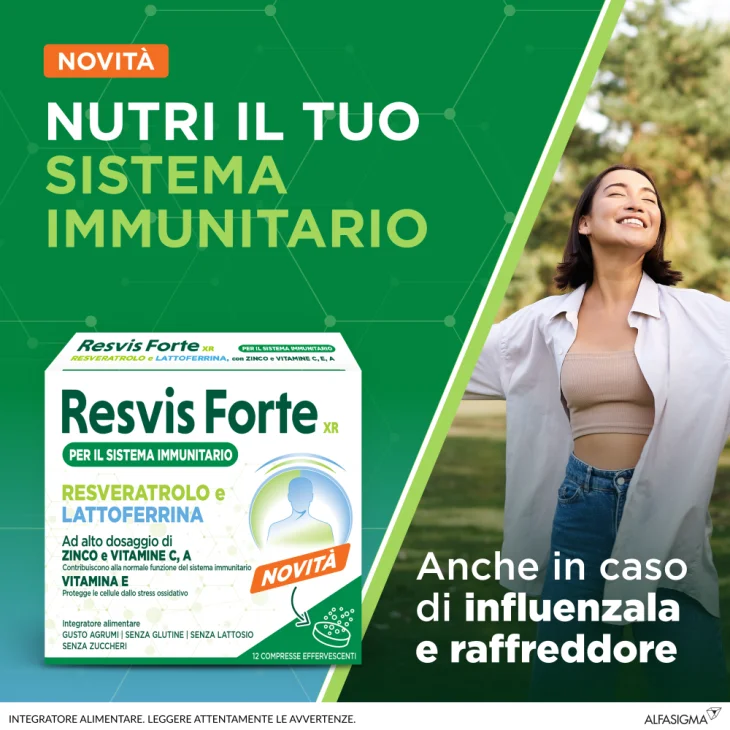 Alfasigma Resvis Forte XR Integratore per il Sistema Immunitario 12 compresse effervescenti