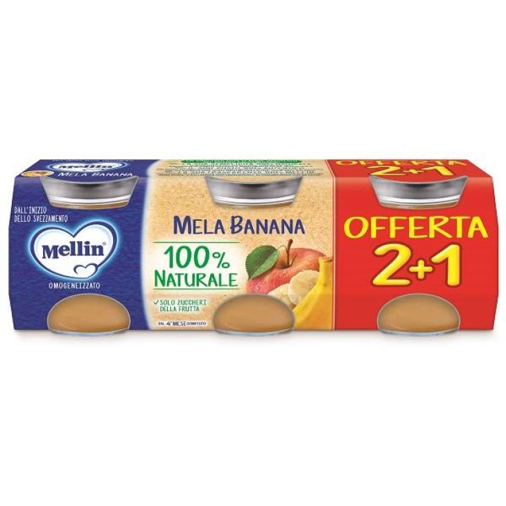 Mellin Mela Banana Omogeneizzato 3 vasetti da 100 g
