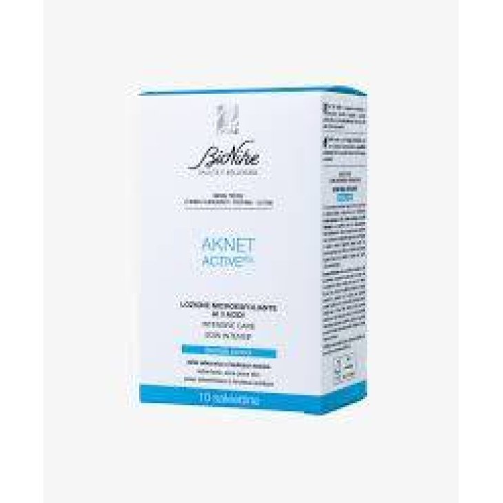 BioNike Aknet Activepeel Lozione Microesfoliante Viso e Corpo ai 3 Acidi 10 salviettine