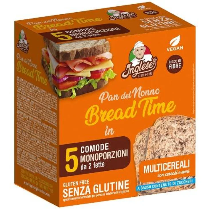 Inglese Bread Time Muticereali Pane Senza Glutine 2 pezzi da 125 g