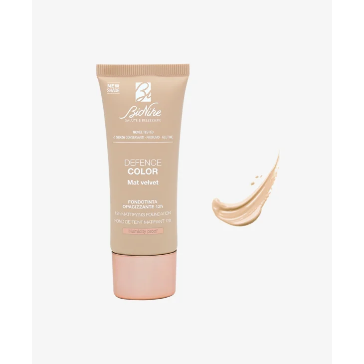 BioNike Defence Color Mat Velvet Fondotinta Opacizzante N401Perle 30 ml Nuova Formula