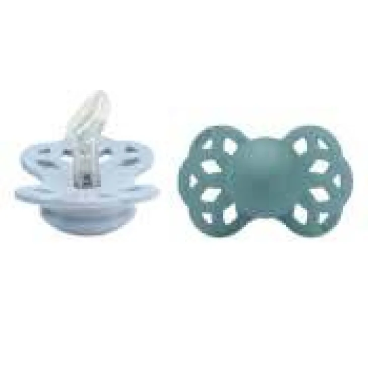 BIBS CIUCCIO INFINITY ANATOMICO SILICONE BABY BLUE/MARE DELL'ISOLA SIZE 2 BOX 2 PEZZI
